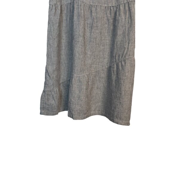 Lucky Brand Size Large Lightweight Striped 100% Linen Sleeveless V-Neck - Picture 7 of 12